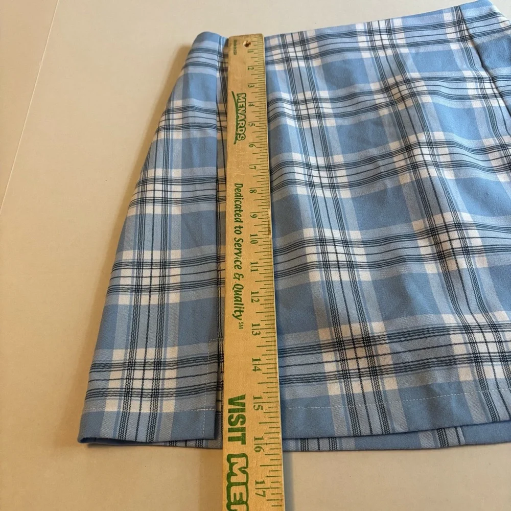 Brandy Melville | Plaid‎ Mini Skirt Baby Blue